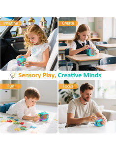 Cubo Sensorial Antiestrés Shantou 3D con 12 Cuerdas de Silicona 2