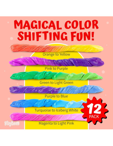 Masilla Terapéutica que Cambia de Color Playbees 12 Paquetes
