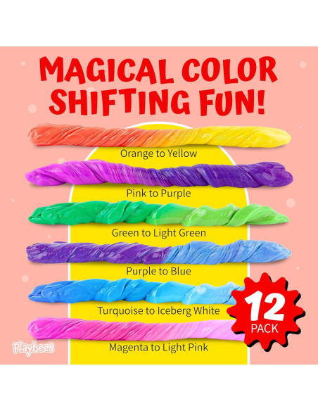 Masilla Terapéutica que Cambia de Color Playbees 12 Paquetes