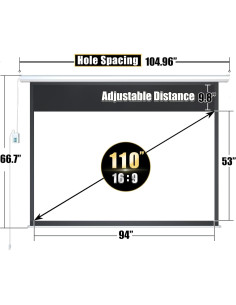 Pantalla de Proyector Motorizada Aoxun 110" 16:9 Control Remoto 2
