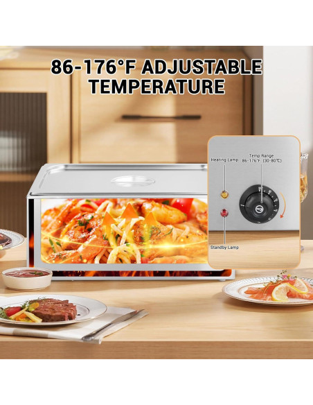 Calentador de Comida Eléctrico Festisoul 21QT 600W Bain Marie