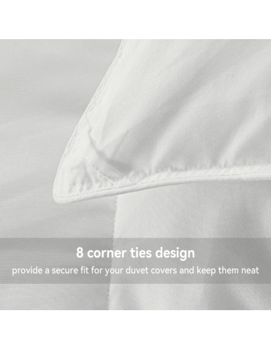 Edredón de Plumas de Ganso WarmKiss King 1555g Algodón Blanco