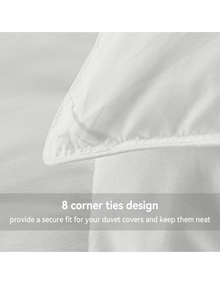 Edredón de Plumas de Ganso WarmKiss King 1555g Algodón Blanco