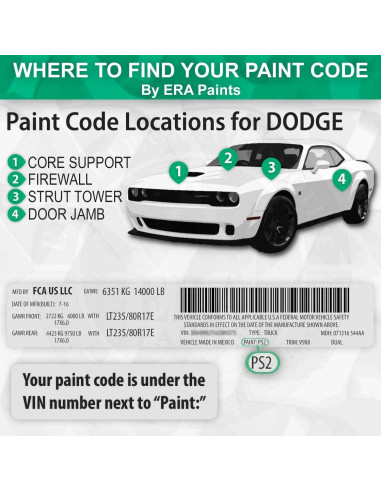 Pintura Automotriz en Spray ERA - Amarillo Stinger DODGE 709.76 ml