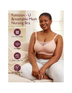 Sostén de Lactancia Momcozy Mediano Rosa Ostra Transpirable 2