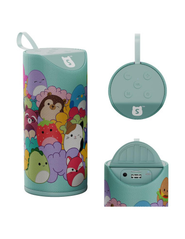 Altavoz Bluetooth Squishmallows Teal Multi - Resistente al Agua