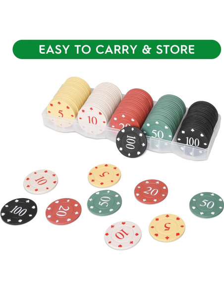 Juego de Fichas de Póker WAONIQ 100 PCS 35 mm Colores