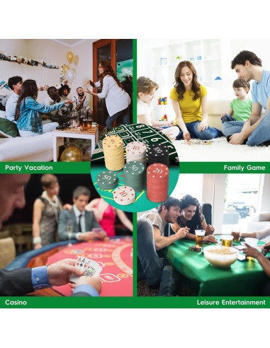 Juego de Fichas de Póker WAONIQ 100 PCS 35 mm Colores