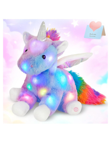 Unicornio de Peluche Iluminado CozyWorld 42 cm LED