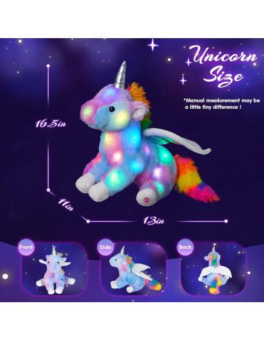 Unicornio de Peluche Iluminado CozyWorld 42 cm LED