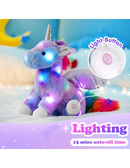 Unicornio de Peluche Iluminado CozyWorld 42 cm LED
