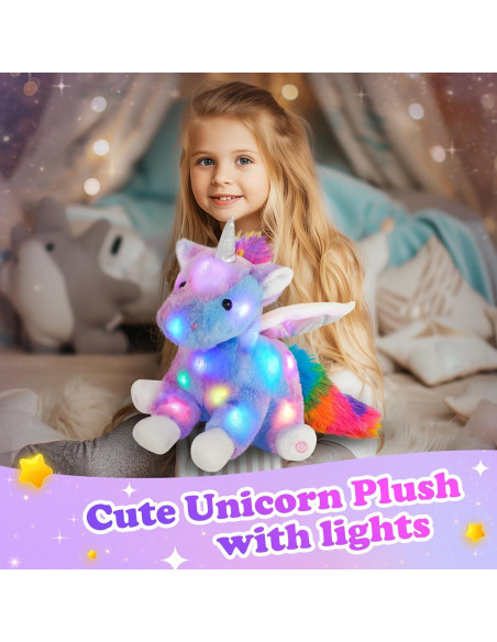 Unicornio de Peluche Iluminado CozyWorld 42 cm LED