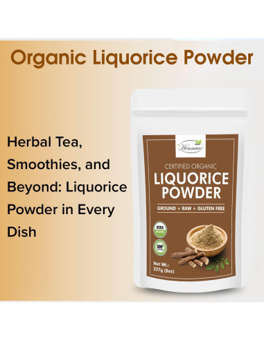 Polvo de Regaliz Orgánico Hennaco 227 Gramos - Endulzante Natural