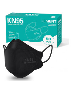 Mascarillas KN95 LEMENT, Paquete de 50 Unidades Transpirables