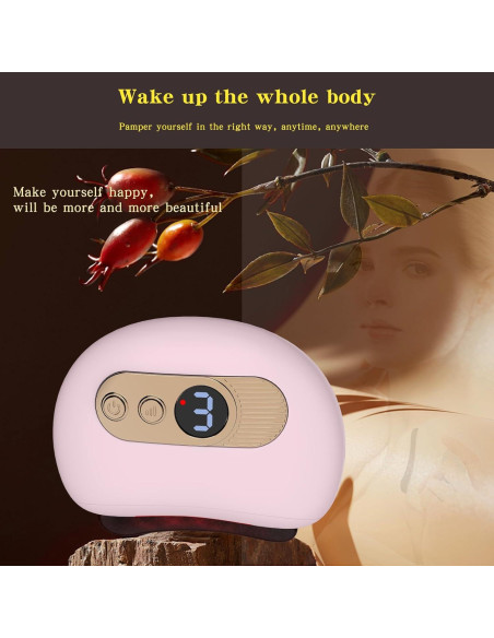 Conjunto de herramientas Gua Sha QAOZUOI para masaje facial Rosa