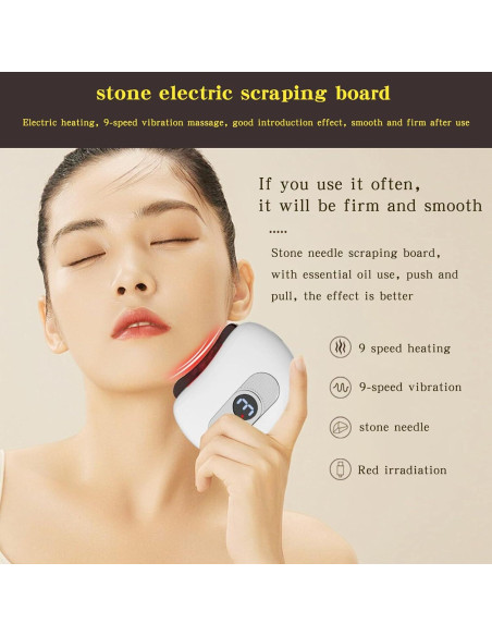 Conjunto de herramientas Gua Sha QAOZUOI para masaje facial Rosa