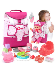 Juego de Accesorios para Muñecas TUZT con Mochila y Pañales