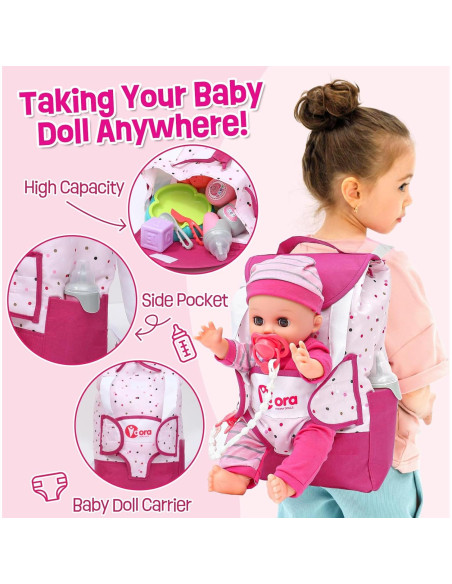 Juego de Accesorios para Muñecas TUZT con Mochila y Pañales