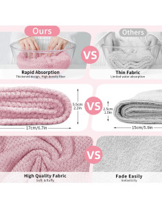 Paquete de 3 Toallas de Microfibra para Cabello Mis Cosas Novedosas - Secado Rápido, 64.5x24.9 cm 2