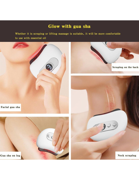 Conjunto de herramientas Gua Sha QAOZUOI para masaje facial Rosa