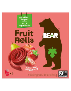 Rollos de Fruta BEAR Yoyo Fresa 5 Unidades 99.22 g
