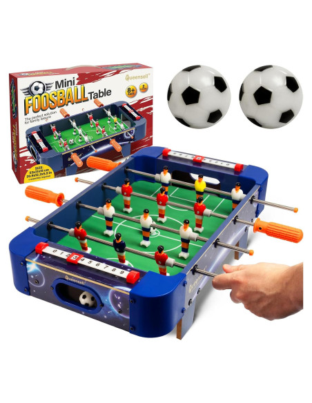 Mesa de Futbolín Mini Queensell 53x31 cm para Niños y Adultos
