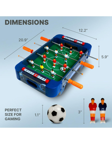 Mesa de Futbolín Mini Queensell 53x31 cm para Niños y Adultos