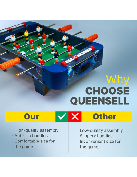 Mesa de Futbolín Mini Queensell 53x31 cm para Niños y Adultos