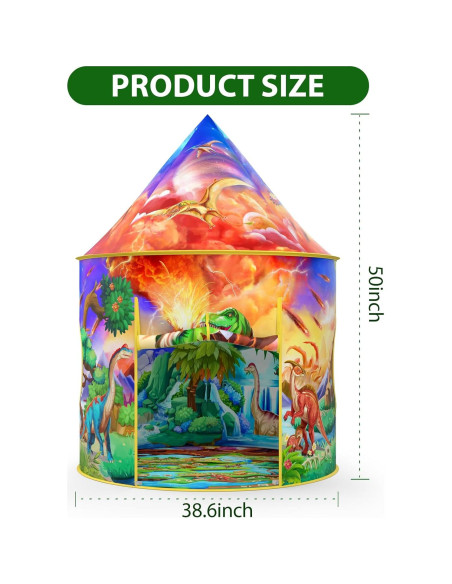 Carpa de Dinosaurio Wilwolfer para Niños - Juego Interior 98x98 cm