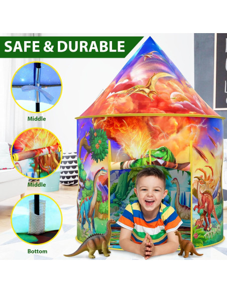 Carpa de Dinosaurio Wilwolfer para Niños - Juego Interior 98x98 cm