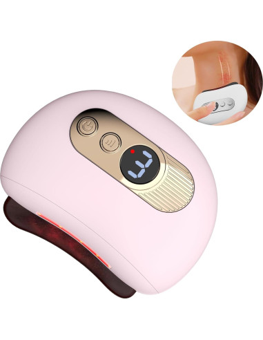 Conjunto de herramientas Gua Sha QAOZUOI para masaje facial Rosa