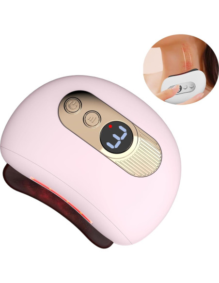 Conjunto de herramientas Gua Sha QAOZUOI para masaje facial Rosa