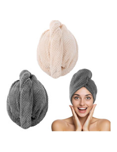 Paquete de 2 Toallas de Microfibra Yuomeaz para Cabello