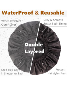 Gorro de Ducha Ajustable Himoswis Grande Impermeable Negro 2