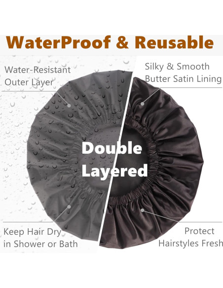 Gorro de Ducha Ajustable Himoswis Grande Impermeable Negro