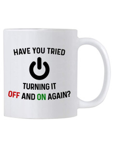 Taza de café 11 oz Casitika blanca para geek de TI