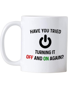 Taza de café 11 oz Casitika blanca para geek de TI 2