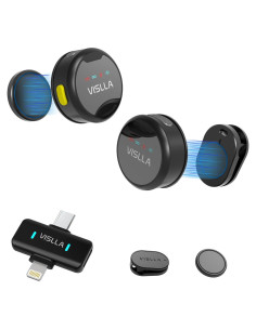 Micrófono Lavalier Inalámbrico Vislla Spark C1, 12H Batería, Reducción de Ruido