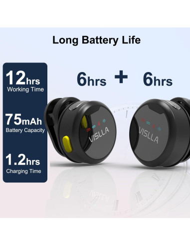 Micrófono Lavalier Inalámbrico Vislla Spark C1, 12H Batería, Reducción de Ruido