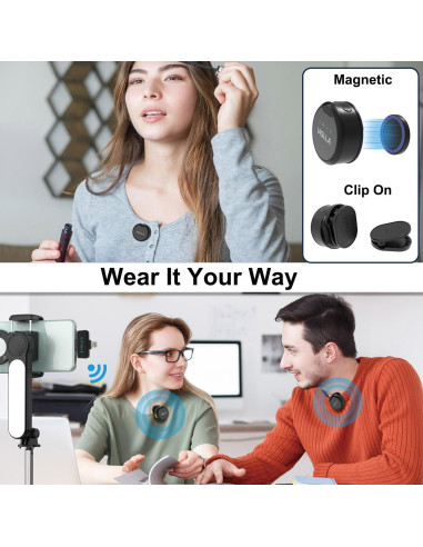 Micrófono Lavalier Inalámbrico Vislla Spark C1, 12H Batería, Reducción de Ruido