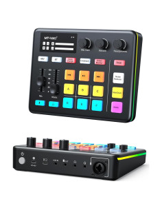 Mezclador de Audio MT-VIKI con Efecto RGB y Micrófono XLR