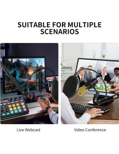 Mezclador de Audio MT-VIKI con Efecto RGB y Micrófono XLR 2