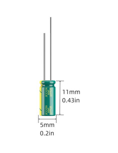 Paquete de 10 Capacitores Electrolíticos JCCON 50V 1uF 5x11mm 2