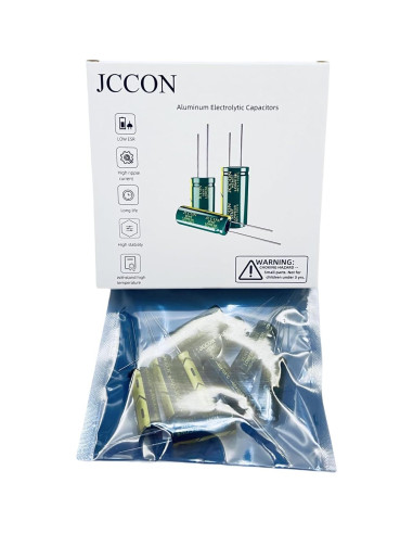 Paquete de 10 Capacitores Electrolíticos JCCON 50V 1uF 5x11mm