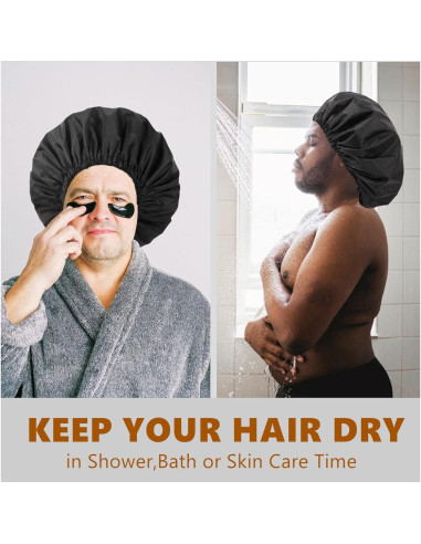 Gorro de Ducha Ajustable Himoswis Grande Impermeable Negro
