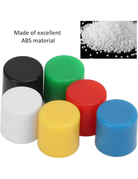 180 Cubiertas de Botón de Presión ABS Walfront - 6 Colores