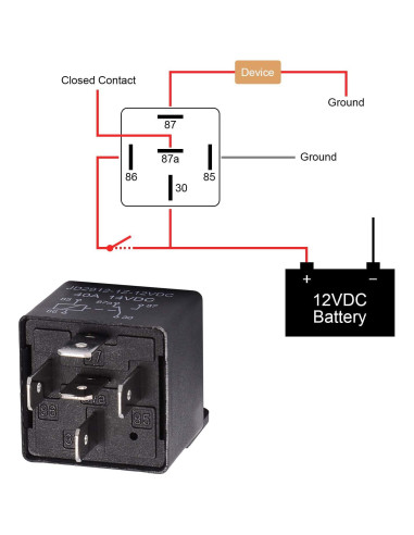 Relé de Motor EHDIS 12V 40A 5 Pines SPDT Paquete de 2