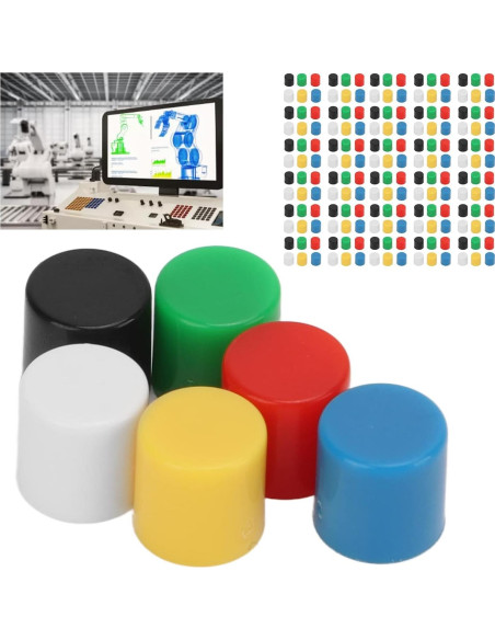 180 Cubiertas de Botón de Presión ABS Walfront - 6 Colores