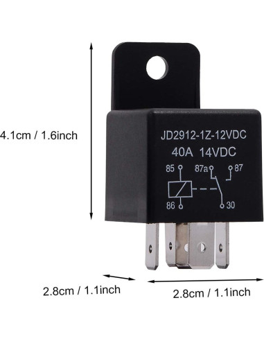 Relé de Motor EHDIS 12V 40A 5 Pines SPDT Paquete de 2