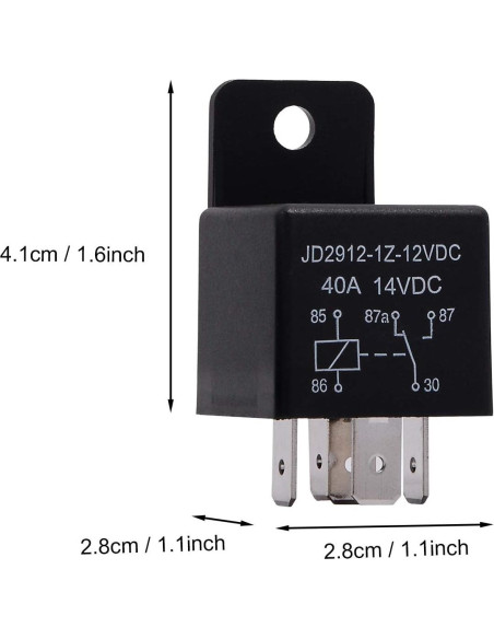 Relé de Motor EHDIS 12V 40A 5 Pines SPDT Paquete de 2